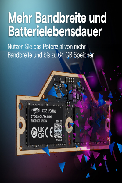CRUCIAL CT64G75C2LP5X 64 GB LPDDR5X LPCAMM2 - CT64G75C2LP5X