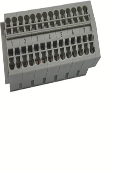 Borne de ligne de commande Hager 7x2,5 mm², 4 voies/TS35 K55A