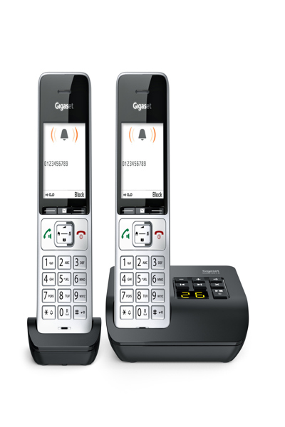 Gigaset Comfort 500A Duo Argent-Noir Téléphone analogique