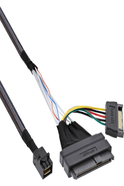 InLine U.2 connection cable - SSD with U.2 (SFF-8639) to SFF-8643 + power - 0.75m - 29620B