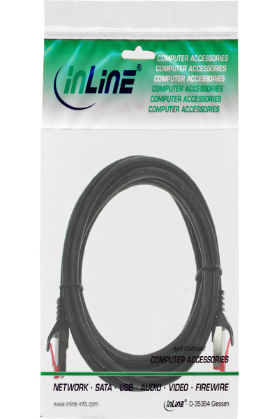 Câble de raccordement en ligne Cat.6 S/FTP 1 m noir