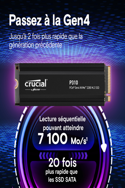 Crucial P310 - SSD - 2 TB - intern - M.2 2280 - PCIe 4.0 x4 (NVMe) - CT2000P310SSD5