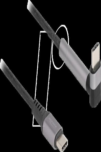 Delock USB cable - 24 pin USB-C (M) to 24 pin USB-C (M) angled, stand - 81172
