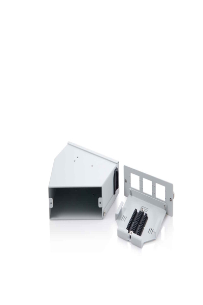 DIGITUS Fiber optic DIN rail splice distributor, angled, 6 SC DX/LC Quad, grey - DN-96893
