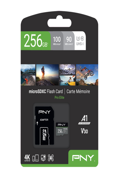 PNY PRO Elite - Flash memory card (microSDXC to SD adapter included) - P-SDU256V31100PRO-GE