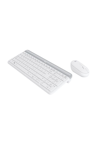 Logitech MK470 Slim Combo - Full-size (100%) - Wireless - RF Wireless - QWERTY - White - Mouse included - 920-009197