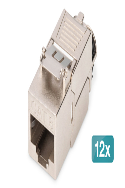 DIGITUS CAT 8.1 Keystone module, shielded, tool-free mounting connection - 12 pcs. - DN-93816-12