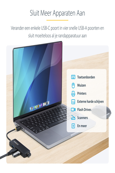 StarTech.com 4-Port USB-C Hub 5Gbps - H5C4A-USB-HUB