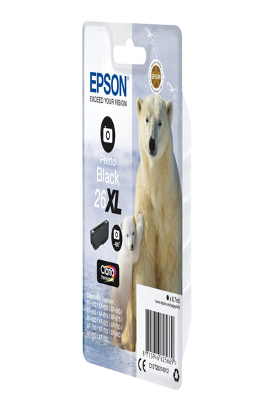EPSON POLAR BEAR SINGLEPACK PHOTO BLACK 26XL CLARIA PREMIUM INK 8.7 ML