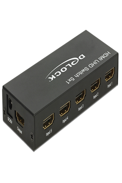 Delock HDMI UHD-switch 5 x HDMI-ingång > 1 x HDMI-utgång 4K - 18685