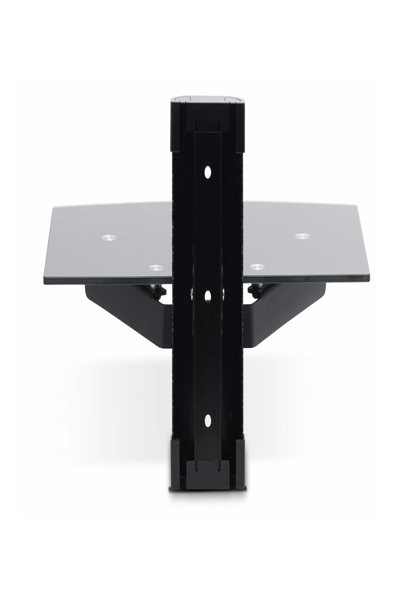 StarTech.com Flytande väggmonterad AV-hylla, justerbar höjdhylla för under TV:n, organiserar A/V-utrustning på svart härdat glashylla - 1B-WALL-MOUNT-SHELF