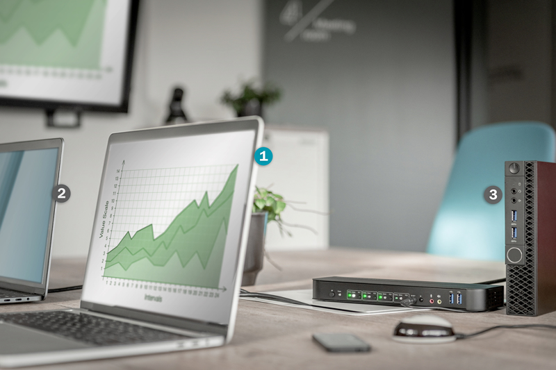 DIGITUS 4-ports DP/HDMI KVM 4K60 - DS-12890
