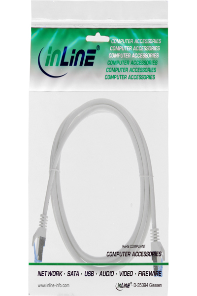INLINE PATCH CABLE CAT.6A S/FTP TPE LSZH GREY 0.5M