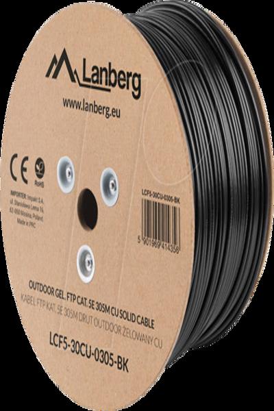 Lanberg Verlegekabel Outdoor Gel Cat. 6 FTP Kup. schw. - Installation Cable - Network