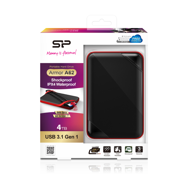 Silicon Power Armor A62 - Hard disk 4 TB - SP040TBPHD62LS3K