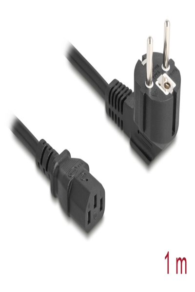 Delock Power Cable PC Schutzkontaktstecker CEE 7/7 90Â° angled C13 3 x 0 - 81299
