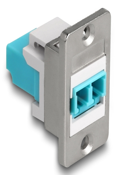 Delock Panel Mount LC Duplex zu Buchse silber weiss - 90888