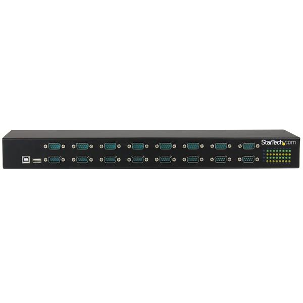 StarTech 16-Port USB-to-Serial Adapter Hub - USB 2.0 Type-B - Serial - 480 Mbit/s - Black - Steel - CE. FCC. RoHS - ICUSB23216FD