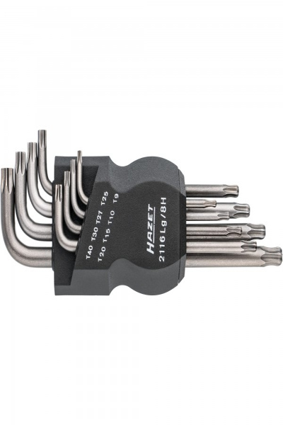 Jeu de clés Torx L HAZET 2116LG/8H noires