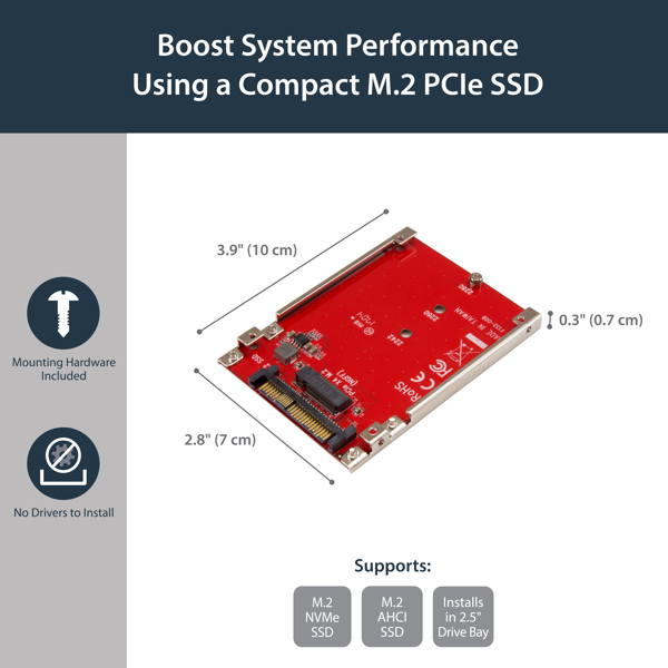 StarTech M.2 Drive to U.2 SFF-8639 Host Adapter - U2M2E125