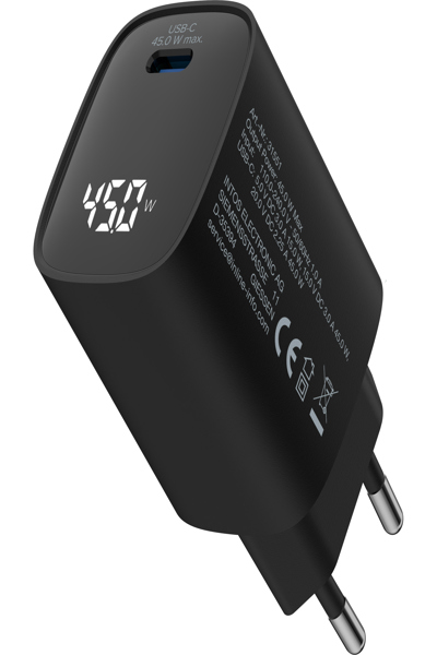 InLine USB PD power supply - GaN charger - 1-port - USB-C - 45W - with display