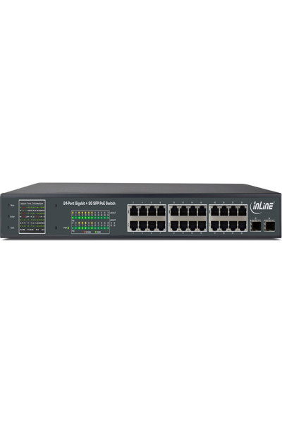 InLine PoE+ Gigabit Network Switch 24 port,1 Gb/s - 2xSFP,19"1U (incl. brackets) - 32324P