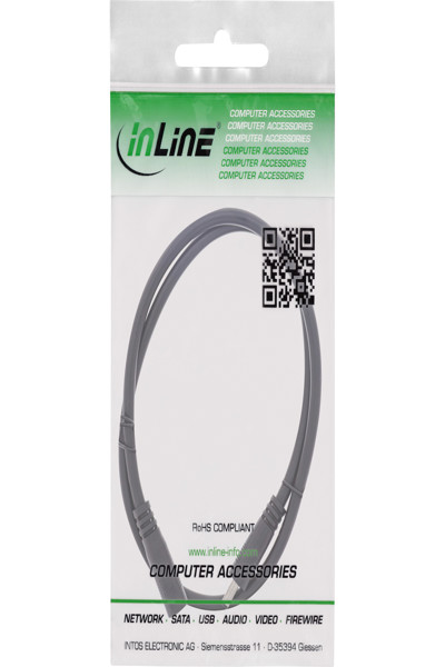 Rallonge CC InLine - CC mâle/femelle 3,5 x 1,35 mm - AWG 18 - noir 0,5 m