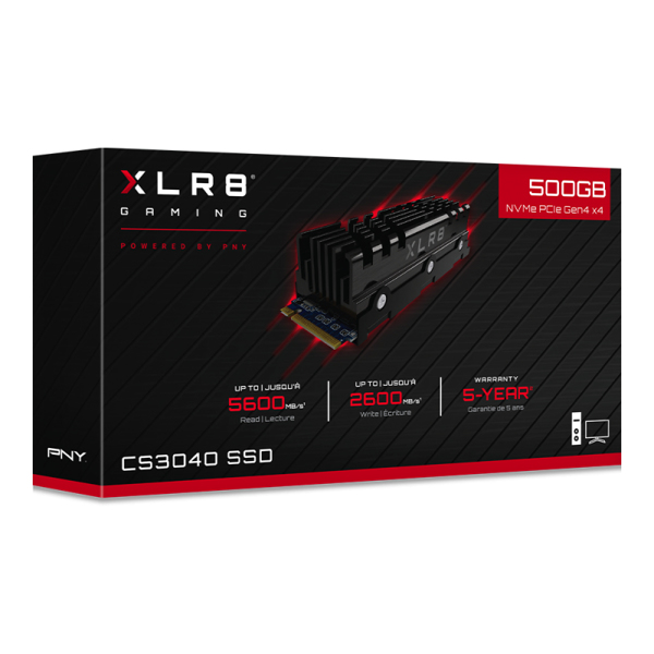 PNY XLR8 CS3040 - SSD - 500 GB - internal - M.2 2280 NVMe - M280CS3040HS-500-RB