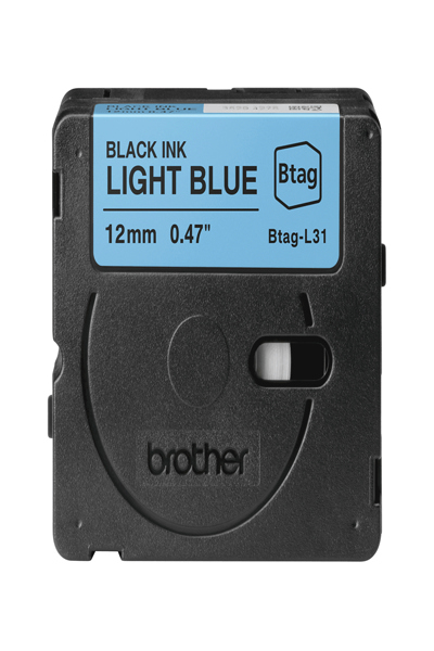 Brother BTAG-L31 svart på ljusblått - BTAGL31