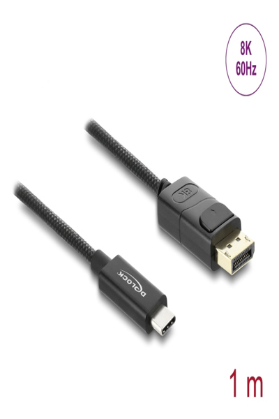 Delock Coaxial to DisplayPort Cable with Braided Sheath USB Type-C 4K 60 Hz - Cable - Digital - 81701