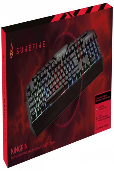 Verbatim KingPin, filaire, USB + Bluetooth, membrane, QWERTY, LED RVB, noir
