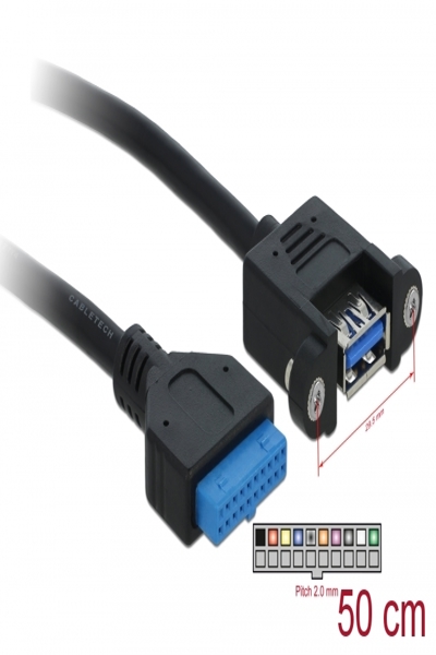 Delock USB 3.0 Pin Header - USB internal to external cable - 83118
