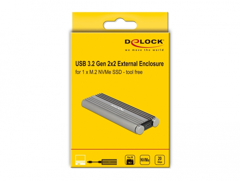 Delock External Enclosure for M.2 NVMe PCIe SSD - 42001