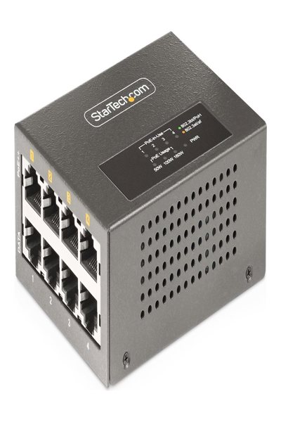 StarTech.com 4-portars Multi-Gigabit PoE++-injektor, 5/2.5G Ethernet (NBASE-T), PoE/PoE+/PoE++ (802.3af/802.3at/802.3bt), 160 watt strömförbrukning, vägg-/DIN-skenamonterbar - AS445C-POE-INJECTOR