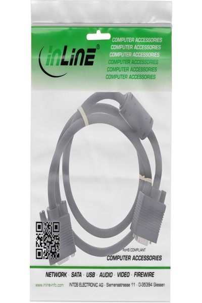 InLine S-VGA Extension Cable 15HD male / female black 1m - 17701B