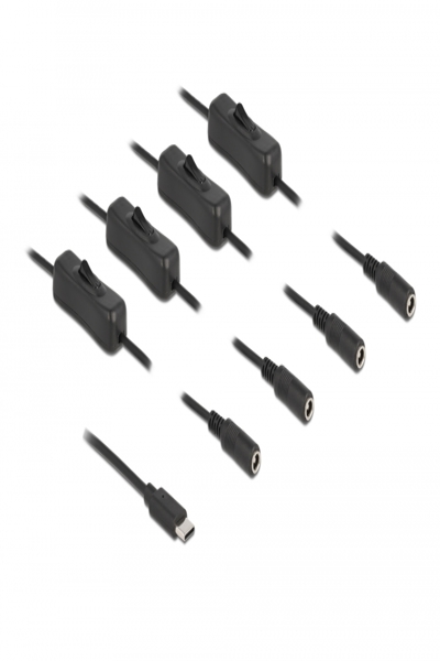 Delock Strömfördelare - 24-stifts USB-C (hane) till DC-uttag 5,5 x 2,1 mm (hona) - 86802