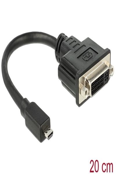 Delock Adapter - 19-stifts micro HDMI Typ D-hane till DVI-D-hona - 65563