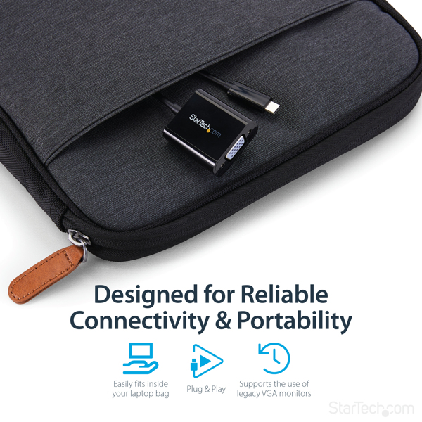 USB-C to VGA Adapter - Black - 1080p - Video Converter For Your MacBook Pro - USB C to VGA Display Dongle (CDP2VGA) USB / VGA adapter 18m - CDP2VGA