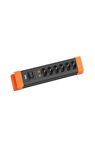 Bachmann CONNECTUS 6xCEE7/3 1xSPD 1xSchalter 2.0m CEE7/7 Sw/Or - BM005916