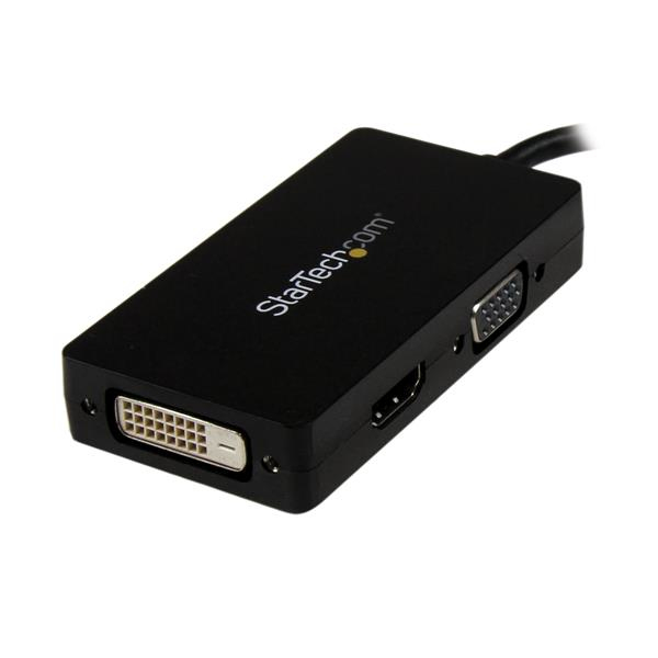 StarTech Travel A/V adapter: 3-in-1 DisplayPort to VGA DVI or HDMI converter - 0.15 m - 1920 x 1200 pixels - 1080p - Black - CE - FCC - REACH - 0 - 70 °C - DP2VGDVHD