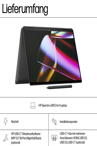 HP Spectre x360 16-aa0072ng 16" 2-i-1 Laptop - 9P3H1EA#ABD