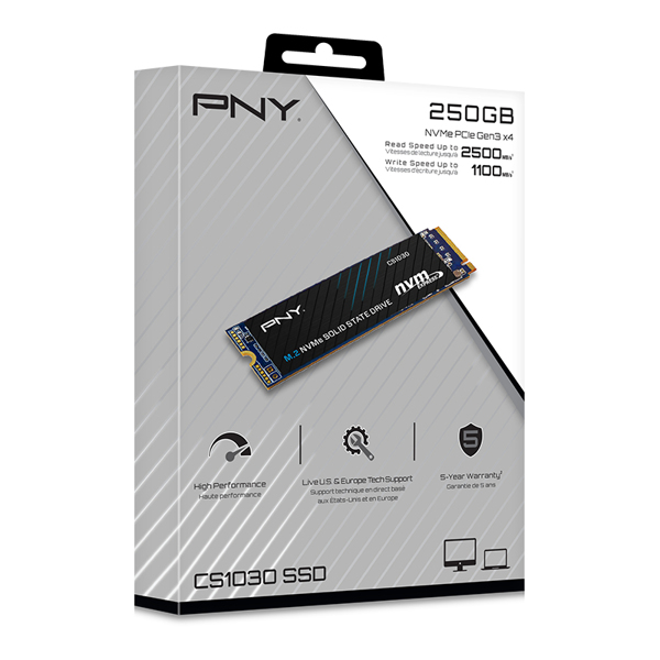 PNY CS1030 M.2 NVMe 250 GB SSD 3D - PCIe Gen3 x4 - M280CS1030-250-RB