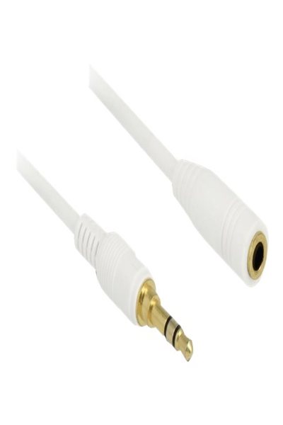 Delock 85577 - 3.5mm Male to 3.5mm Female Audio Extension Cable - 1 m - White - 85577