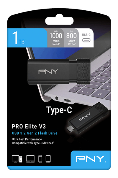 PNY PRO ELITE V3 USB FLASH DRIVE 1 TB - P-FD1TBPROV3C-GE