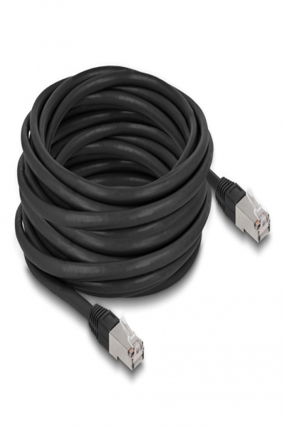 Delock RJ45 Network Cable Cat.6A S/FTP PE Outdoor 10 m black - 10 m - Cat6a - S/FTP (S-STP) - RJ-45 - RJ-45 - Black - 80130