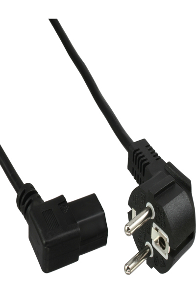 Câble d'alimentation InLine type F coudé C13, coudé à gauche, noir, 1,8 m, 35 pièces, en vrac