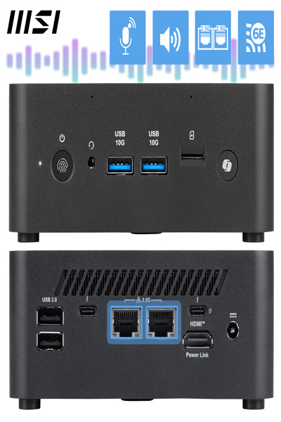 MSI Cubi NUC AI+ 2MG Intel Core Ultra 9 288V Desktop 32GB RAM 1TB SSD Mini PC Win - CUBI NUC AI+ 2MG I9 288V FS 32GB 1TB W11PP