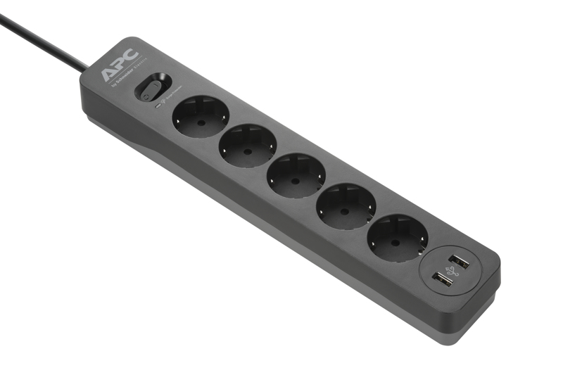 APC Essential Surgearrest PME5U2B - Överspänningsskydd - 220/230/240 V - 2300 Watt - PME5U2B-GR