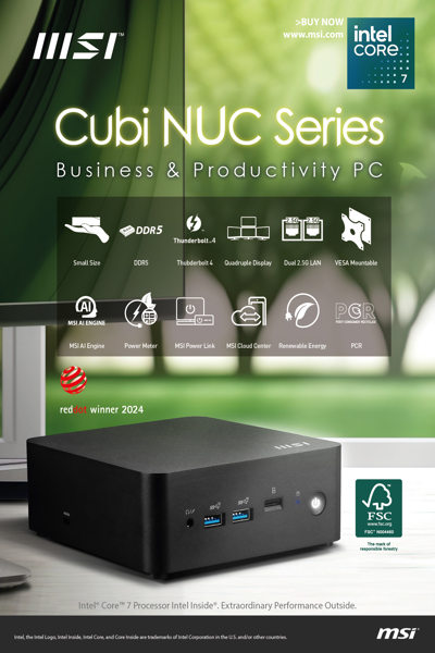 MSI Cubi NUC 1M Intel Core i7 150U Barebone - CUBI NUC 1M I7 150U BB
