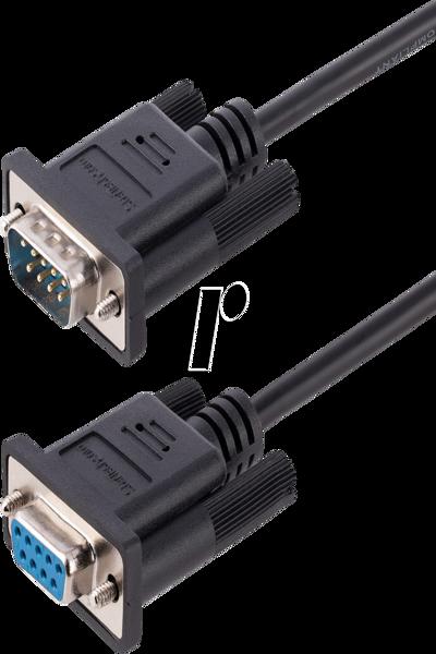 StarTech.com 3m RS232 Serial Null Modem Cable - Crossover Serial Cable w/Al-Mylar Shielding - DB9 Serial COM Port Cable Female to Male - Compatible w/DTE Devices - Black - F/M - Black - 3 m - DB-9 - DB-9 - Male - Female - 9FMNM-3M-RS232-CABLE